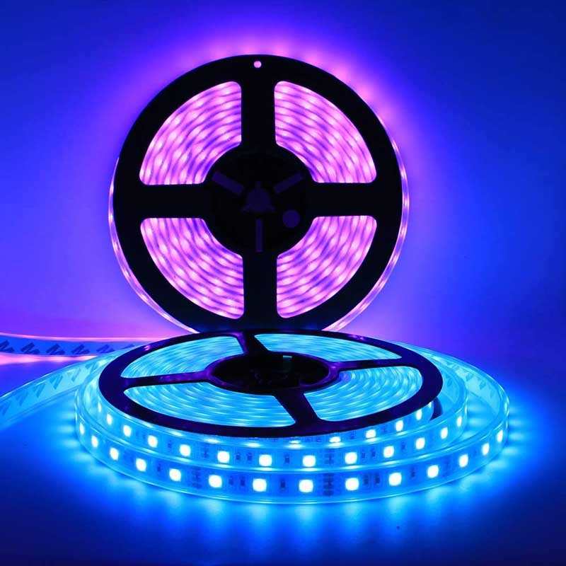 DC12V Bluetooth 32.8ft/10m SMD 5050RGB LED Strip Light Flexible Waterproof IP65 Outdoor with Remote&Controller and Power Supply